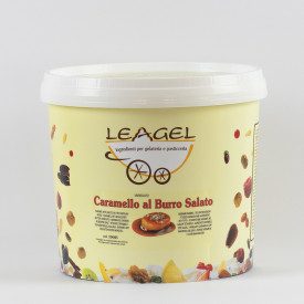 SALTED BUTTER CARAMEL RIPPLE CREAM | Leagel | bucket of 3,5 kg. | Exquisite sauce with a rich caramel taste, very pleasant butte