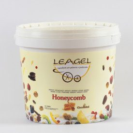 HONEYCOMB RIPPLE CREAM | Leagel | bucket of 5 kg. | With crunchy honey toffee pieces dipped in a honey-flavoured white chocolate