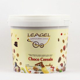 VARIEGATO CHOCO CEREALS - LEAGEL | Leagel | secchiello da 4 kg. | Variegato per gelato ricco di cereali soffiati caramellati imm