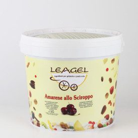 AMARENE ALLO SCIROPPO 330101 | Certificazioni: senza glutine; Confezione: secchiello da 3,5 kg.; Tipo di prodotto: variegati fru