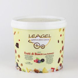 VARIEGATO FRUTTI DI BOSCO CON FRUTTOSIO | Leagel | secchiello da 3,5 kg. | Crema per variegare a base di Frutti di Bosco. Dolcif