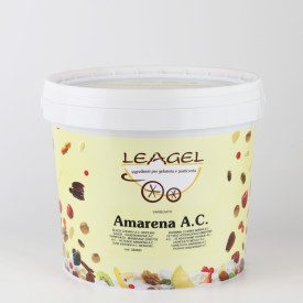 SOUR CHERRY A.C. CREAM | Leagel | bucket of 6 kg. | Sour cherry ripple cream. Certifications: gluten free; Pack: bucket of 6 kg.