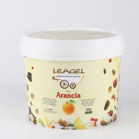 ORANGE PASTE | Leagel | bucket of 3,5 kg. | Orange ice cream paste (puree). Certifications: gluten free; Pack: bucket of 3,5 kg.