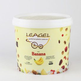 PASTA BANANA | Leagel | secchiello da 3,5 kg. | Pasta per gelati a base di BANANA Certificazioni: senza glutine; Confezione: sec