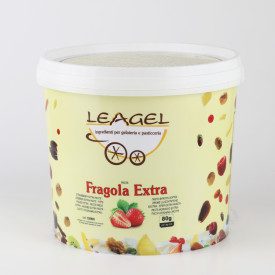 EXTRA STRAWBERRY PASTE | Leagel | bucket of 3,5 kg. | Strawberry ice cream paste (puree). Certifications: gluten free; Pack: buc