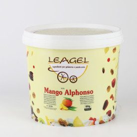 ALPHONSO MANGO PASTE | Leagel | bucket of 3,5 kg. | Mango Alphonso ice cream paste (puree). Certifications: gluten free; Pack: b