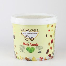 GREEN APPLE PASTE | Leagel | bucket of 3,5 kg. | Green Aplle ice cream paste (puree). Certifications: gluten free; Pack: bucket 