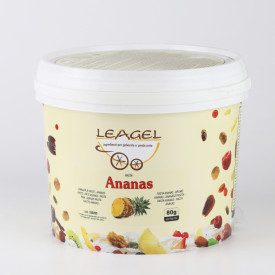 PINEAPPLE PASTE | Leagel | bucket of 3,5 kg. | Pineapple ice cream paste (puree). Certifications: gluten free; Pack: bucket of 3