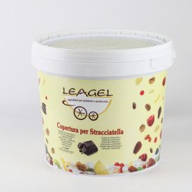 COPERTURA PER STRACCIATELLA CLASSICA - 5 KG. | Leagel | barattolo da 5 kg. | Copertura classica al cioccolato fondente. Certific