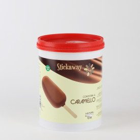 STICKAWAY CARAMEL 1.2 KG. - ICE CREAM STICK COVERING LEAGEL | Leagel | bucket of 1,2 kg. | Caramel and chocolate covering. Certi