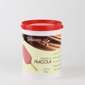 STICKAWAY FRAGOLA 1,2 KG. - COPERTURA STECCHI GELATO LEAGEL | Leagel | secchiello da 1,2 kg. | Copertura al gusto di cioccolato 