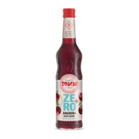 AMARENA SYRUP ZERO+ | Toschi Vignola | Certifications: gluten free, vegan, sugar free; Pack: box of 3.36 kg. - 6 bottles of 0.56