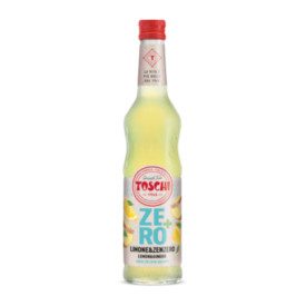 LEMON AND GINGER SYRUP ZERO+ | Toschi Vignola | Certifications: gluten free, vegan, sugar free; Pack: box of 3.36 kg. - 6 bottle