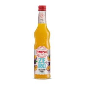 SCIROPPO PASSION FRUIT ZERO+ | Toschi Vignola | Certificazioni: senza glutine, vegan, senza zucchero; Confezione: 6 bottiglie da